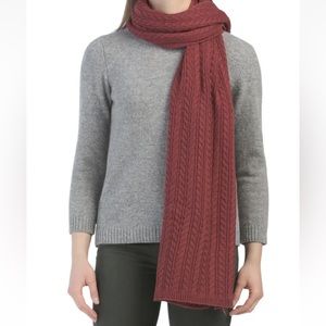 SIGRID OLSEN Recycled Cable Knit Muffler Blanket Scarf Earthy Rust